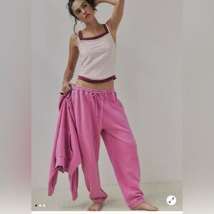 INTIMATELY FREE PEOPLE “Slow it Down” jogger sweatpants ‘Cashmere Rose’ Pink, XL